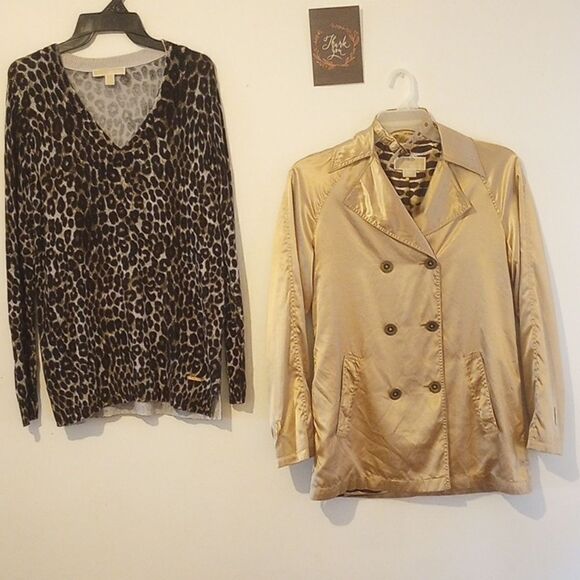 Silky Gold Michael Kors Designer Jacket!* - Picture 1 of 5